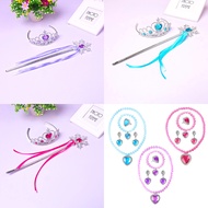 Kids Princess Accessories Crown Jewelry Magic Wand Elsa Crown Princess Gloves Mainan Budak Perempuan