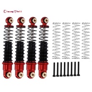4Pcs Metal  40MM Oil Damper for  SCX24 C10 JLU   1/24 RC Crawler Car Upgrades,Red