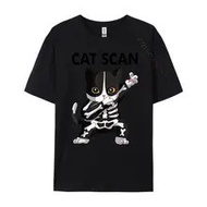 Cute Men's Cat Scan Designer Clothing Oversized T-Shirts Men's Graphic T-Shirts High Quality Men's T