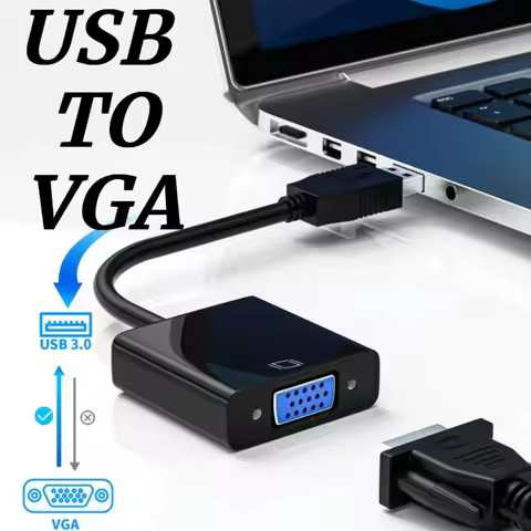 USB to VGA Adapter USB 3.0/2.0 to VGA Converter 1080P Multi-Display Video Cable for Laptop Desktop P