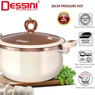 DESSINI 26CM Non Stick Pressure Cooker Casserole Periuk Tekanan Induction Gas Aluminium