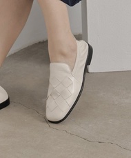 supportingrole vc 真皮編織交叉平底鞋 白