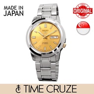 [Time Cruze] Seiko 5 Automatic SNKK13J1 Japan Made Gold Dial Stainless Steel Strap Men Watch SNKK13J SNKK13