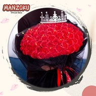 Manzoku Premium Roses Large 99 Pcs Soap Roses Bouquet Gift For Girlfriend’s Engagement Birthday On 520th Day