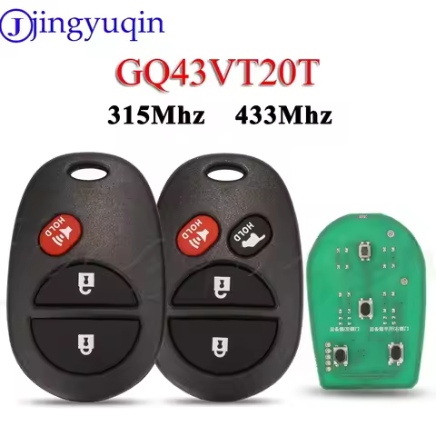 JYQ GQ43VT20T 315MHz 433Mhz Remote Car Key Fob For Toyota Sienna Solara Avalon Camry Highlander Sequ