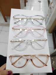 Kacamata Frame Cat Eye 9011 Gratis Lensa Minus Photocromic Gaya Wanita Bluecromic