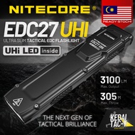 NITECORE EDC27 UHi - 3100 Lumen Ultra Slim Flat EDC Flashlight - ORIGINAL - Ready Stock in MALAYSIA 