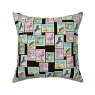 方形棉麻咕𠱸套: 香港雀鳥郵票 / 原創手繪作品