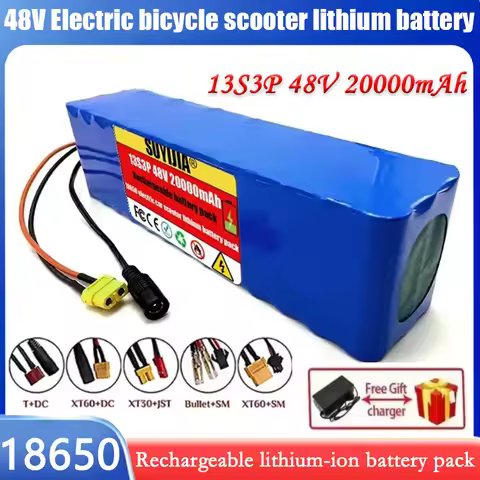 20000mah Li-ion Battery Pack, 13S3P 48V 18650 Lithium Battery, XT60/DC, Used For Scooters and Bicycl