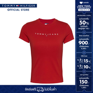 Tommy Hilfiger เสื้อยืด ผู้หญิง รุ่น DW0DW18398 XME - สีแดง ทรง Slim Fit