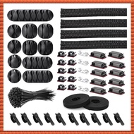 (XARY) 152 Pcs Cable Management Cord Organizer Kit Include Self Adhesive Cable Organizer Clips Cable