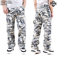 SNSR - Men's Long Camouflage Pants SNSR Camouflage Baggy Cargo Pants Camouflage Carpenter Pants/
