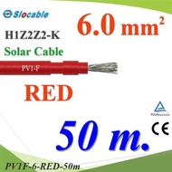 PV Wire H1Z2Z2-K 1x6.0 Sq.mm. DC Solar Cable Cell RED (Length 50 Meters) Model PV1F-6-RED-50m