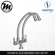 SUPERINO Double Spout Pillar Sink Tap SR38136
