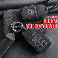 Suede Leather Car Key Case Cover Shell Fob For Honda Civic CR-V HR-V Agreement Jade Crider Odyssey c