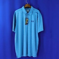 男【美國品牌 UA(UNDER ARMOUR)】全新品 藍色 短袖POLO衫 3XL號