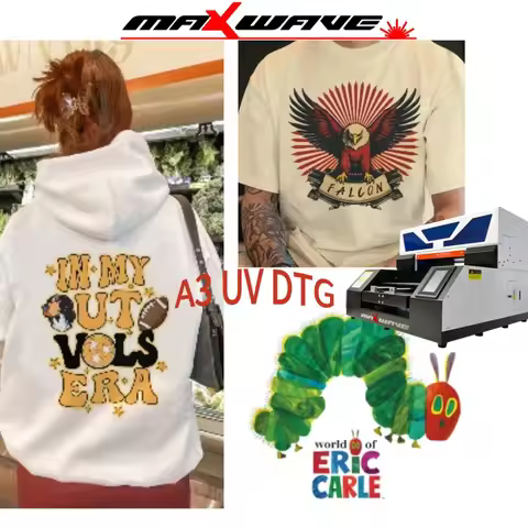 Maxwave 2-in-1 A3 UV DTG Printer: The Ultimate High-Speed Solution And Precision for T-Shirts Phone