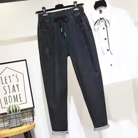 Woman Jeans Pants Stretch Elastic Waist Pants Pants Pantalones Vaqueros Mujer