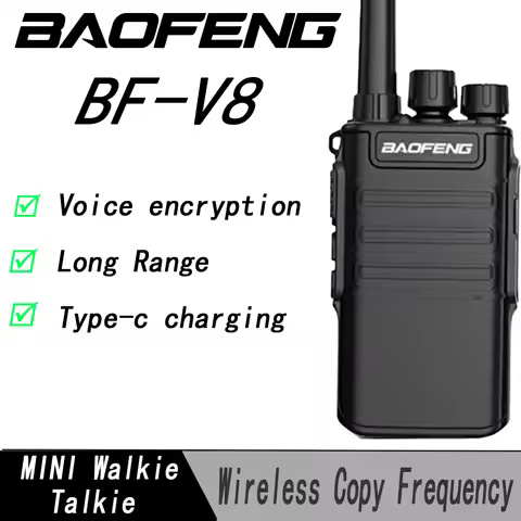 Baofeng BF-V8 Mini Walkie Talkie|UHF HF Transceiver|10KM Long Rang |Gray/Green/Orange|Handheld Inter