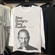 Steve Jobs Quotes Stay Hungry Stay Foolish Tshirt Material 100% Cotton White | Short Hands & Long Ha