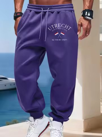 Utrecht Netherlands Flag Printed Man Pants Autumn Elastic Waist Britches Versatile Joggers Long Pant