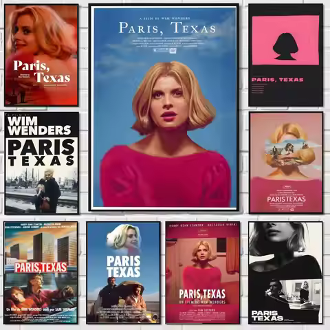 Classic Road Movie Paris Texas Painting Calligraphy Canvas Poster: Crease Free Waterproof Durable Al
