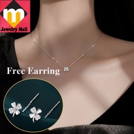 vca jewelry  hikaw silver original italy 925 Clover ear thread long fringed earrings for women  kore