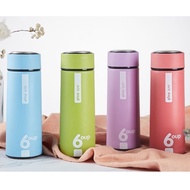 6OUP Cup Leakproof Water Bottle Creative Tumbler Color Cup Hot and Cold Double Layer Water Glass