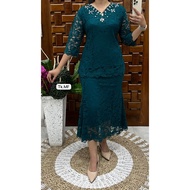 Stelan Fatmawati terbaru 7/8 leher V Full brokat leher payet cantik