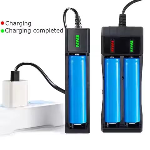 2 Slot 18650 Battery Holder Charger Universal 37V 42V Lithium Ion Charger for 18650 14500 Rechargeab