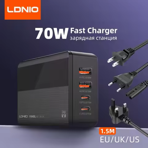 LDNIO 70W Phone Charger Charging Station USB Type C Quick Charge PD For Iphone 17 16 Pro Max Xiaomi 