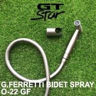 G.Ferretti Bidet Spray O-22 GF Stainless Steel Finish with Silver PVC Hose (Super Durable)