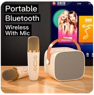 2023 Bluetooth Wireless Portable Speaker Multi-function Karaoke Microphone Music MP3 Player Karaoke Machine For Kids Adults Home