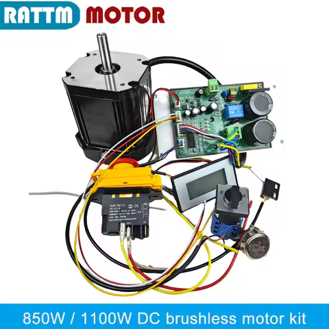 850W 1100W DC Brushless Lathe Spindle Motor With Control Board Card Controller + Wire For CD-210V MX