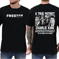 T-shirt Freedom Charlie Kirk, gaya Harajuku, cetakan huruf, untuk lelaki dan wanita, T-shirt kapas b