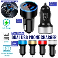Car Phone Charger Adapter USB 5V 3.1A USB Cigarette Lighter Volt meter Display Pengecas Kereta