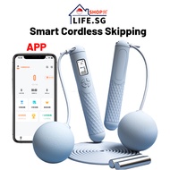 (LIFE.SG) Self-contained App Smart Cordless Skipping Rope Dual use Counting Jump Rope Wireless usb chargeable Jump Rope