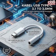 USB Type C Cable 3.1 to 3.5mm Audio Jack Converter Female 10.5cm - L41