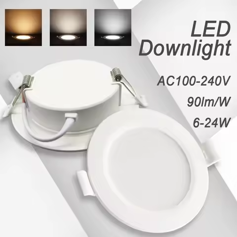 4pcs LED Downlight AC100-240V 3000K 4000K 6000K Ceiling Light 6W 10W 14W 17W 20W 24W Recessed Round 