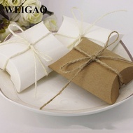 WEIGAO 20Pcs Kraft Paper Candy Box Packaging Box Wedding Favors Candy Bag Baby Shower Decor Party Fa