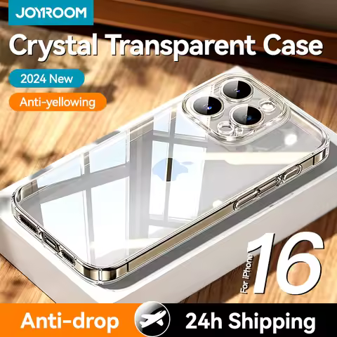 Joyroom Case For iPhone 16 Pro Max Case Crystal Transparent PC Anti-Yellow Lens Protection Cover For