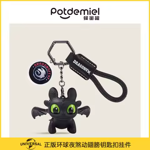 Genuine Potdemiel How To Train Your Dragon Toothless Night Fury Anime Backpack Charm Keychain Cute C