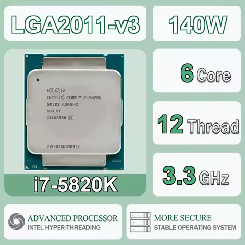 Intel Core I7-5820K 3.30GHz 6 Cores 12 Thread 15M I7 5820K CPU Processor I75820K Package LGA2011-3