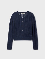 WHOAU Áo Khoác Cardigan Croche Long Sleeve Cardigan_WHCKF3533F