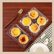 10PCS Egg Tart Box Disposable Transparent Plastic Egg Tart Dessert Box Egg Tart Pudding