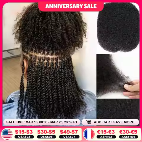 Brazilian QVR Afro Kinky Bulk Human Hair For Braiding Dreadlock Hair 50g/pc Virgin Natural Brown Rem