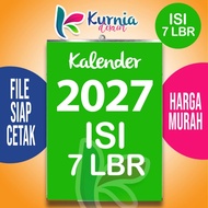 2027 calendar contains 7 sheets school calendar/ company calendar/ 2027 calendar/ custom calendar/