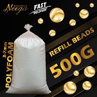 Refill Beads Bean Bag Neck Pillow Sofa 500g / 0.5kgPremium Quality Ready Stock Fast Delivery Biji Putih Beads 補充珠豆袋
