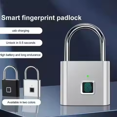 Keyless USB Charging Fingerprint Lock Smart Padlock Waterproof Door Lock 0.2sec Unlock Portable Anti