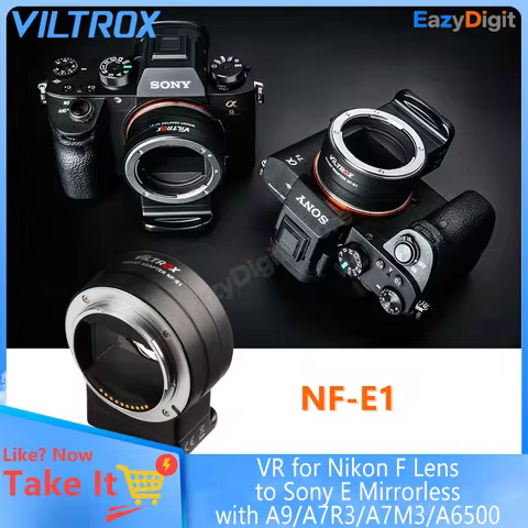 VILTROX NF-E1 Auto Focus Lens Adapter VR for Nikon F Lens to Sony E Mirrorless with A9/A7R3/A7M3/A65